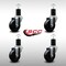 Service Caster 3.5'' SS Hard Rubber Wheel Swivel 1-3/4'' Expanding Stem Caster Set, 4PK SCC-SSEX20S3514-HRS-134-4 - alternate 2